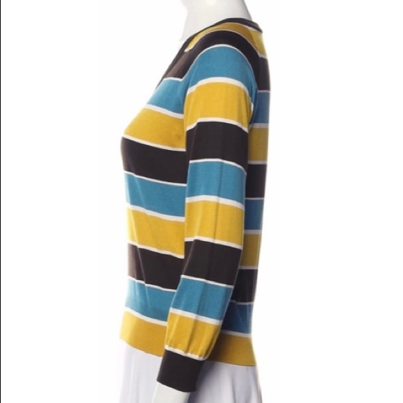 DOLCE & GABBANA 100% Silk Striped Multicolored Pullover Sweater Size 40 (US S) - Picture 3 of 13